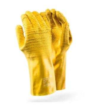 GAUNTLET CRINKLE RUBBER GLOVES