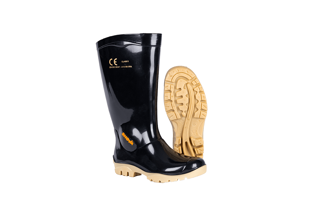 SHOVA BLACK IVORY GUMBOOT