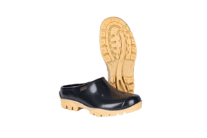 SHOVA BLACK IVORY SLIP ON CLOG