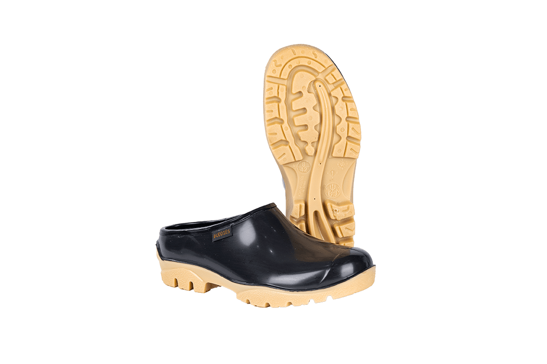 SHOVA BLACK IVORY SLIP ON CLOG