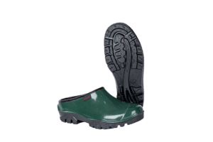 SHOVA GREEN BLACK SLIP ON CLOG